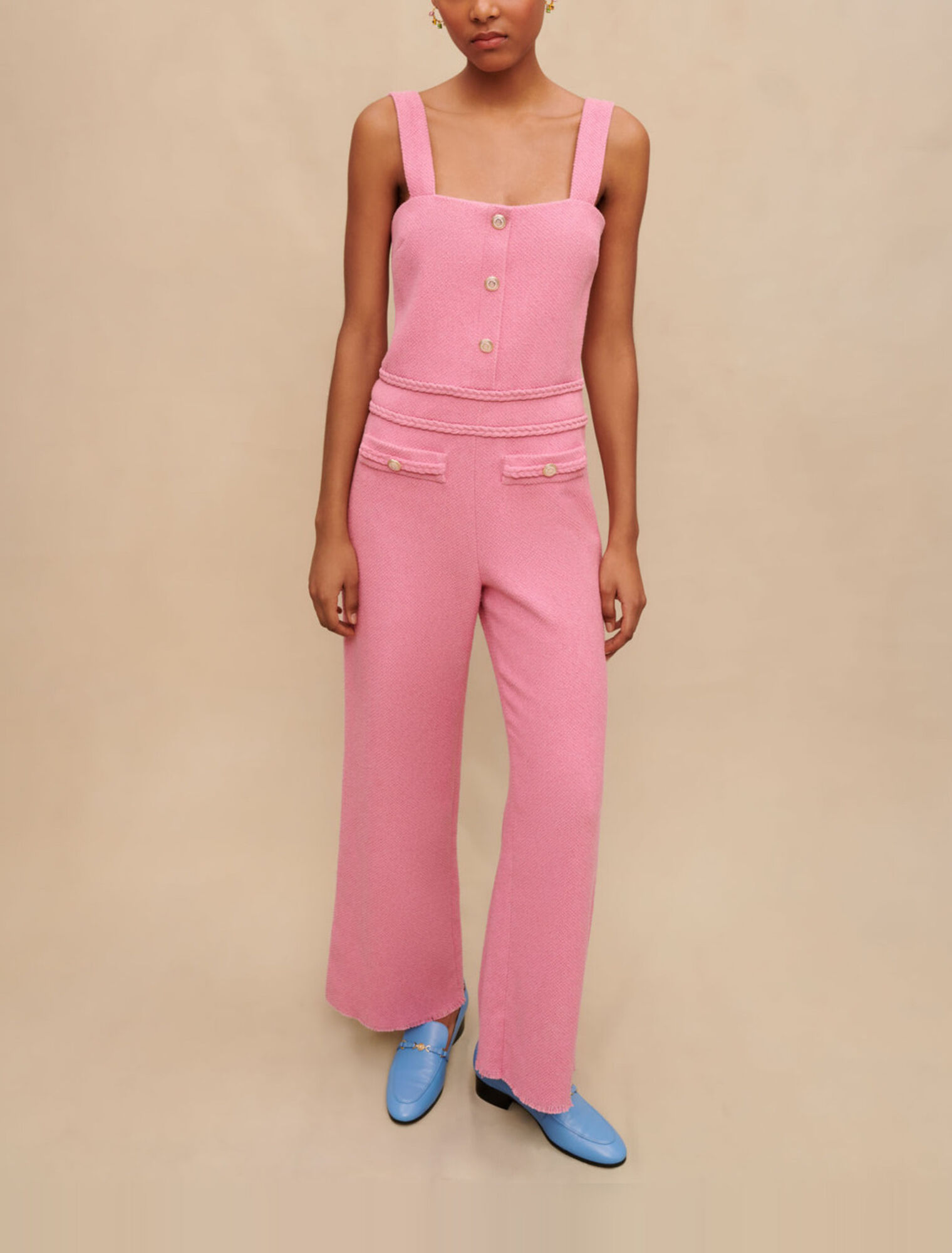 Tuta pantalone in tweed