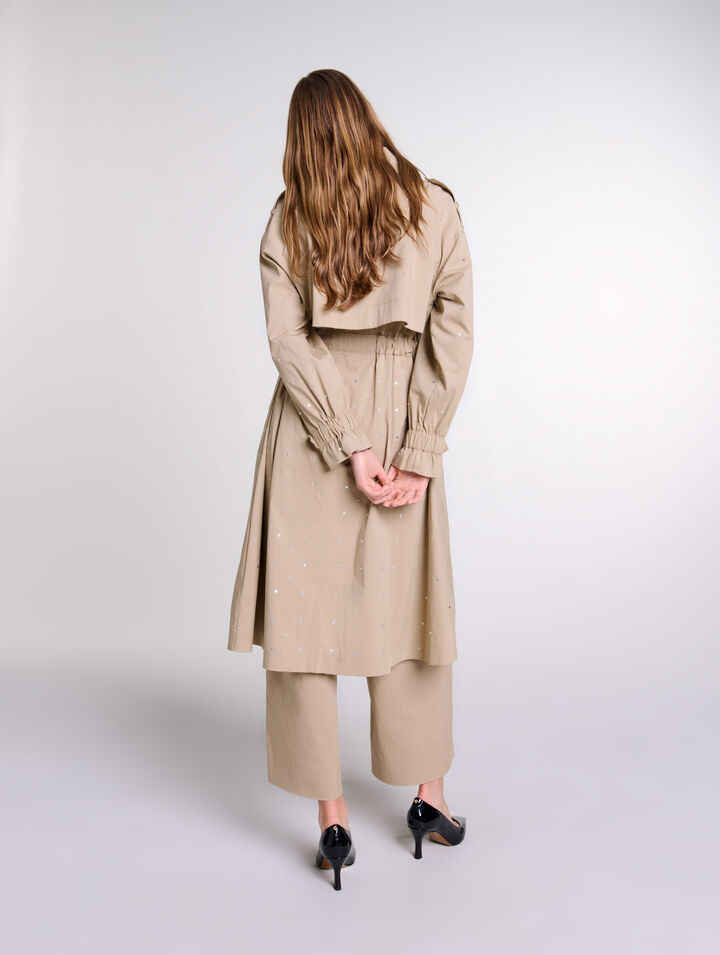 Trench borchiato vita elastica