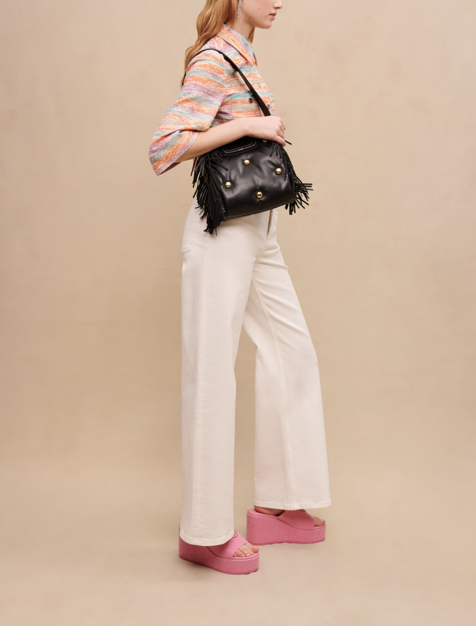 Giacca corta in tweed lucido
