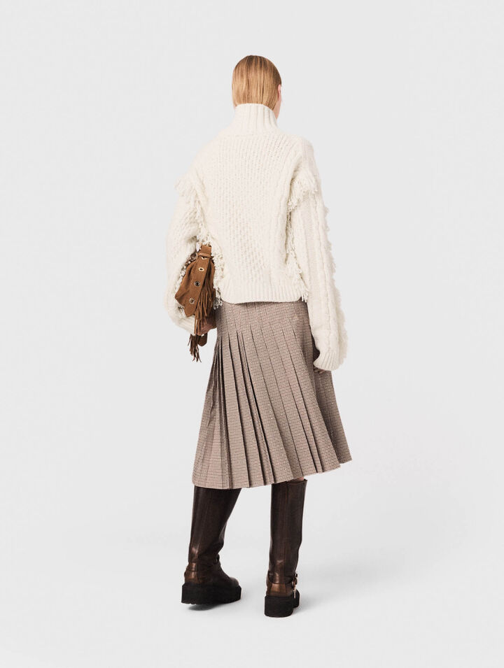 Gonna midi plissettata a quadri