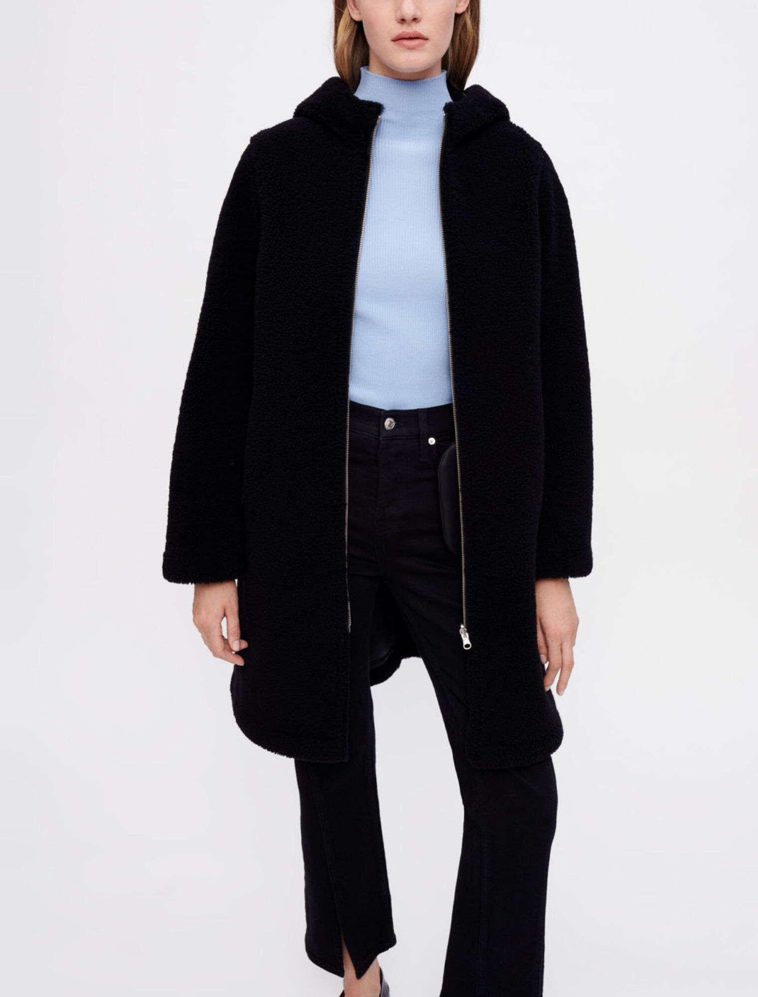 Cappotto in lana e pelle