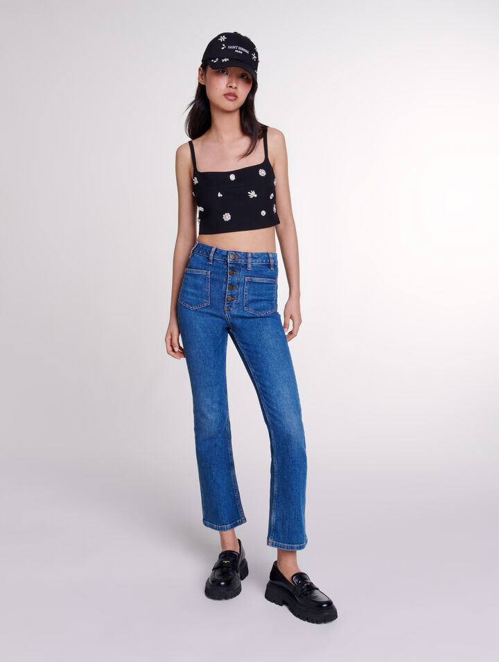 Top corto con strass