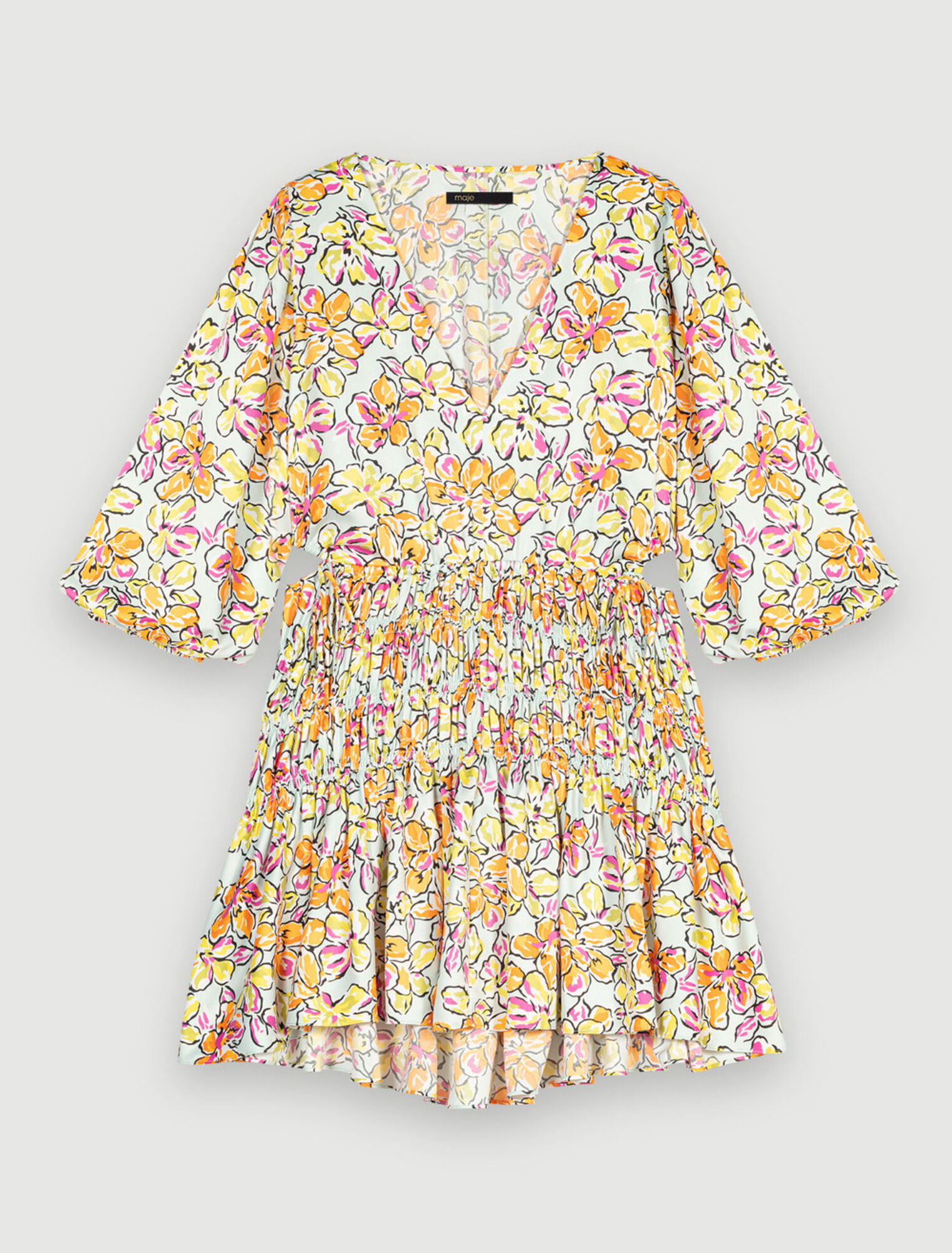 Abito corto con stampa floreale