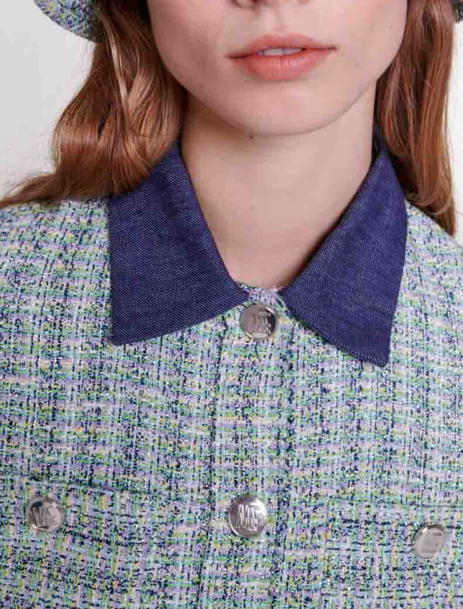 Pantaloni larghi in tweed