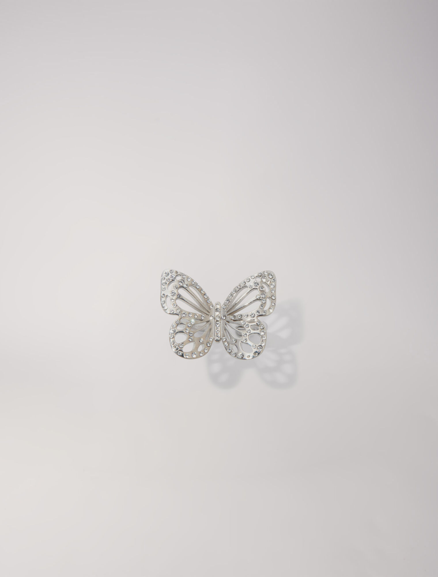 Anello a farfalla con strass