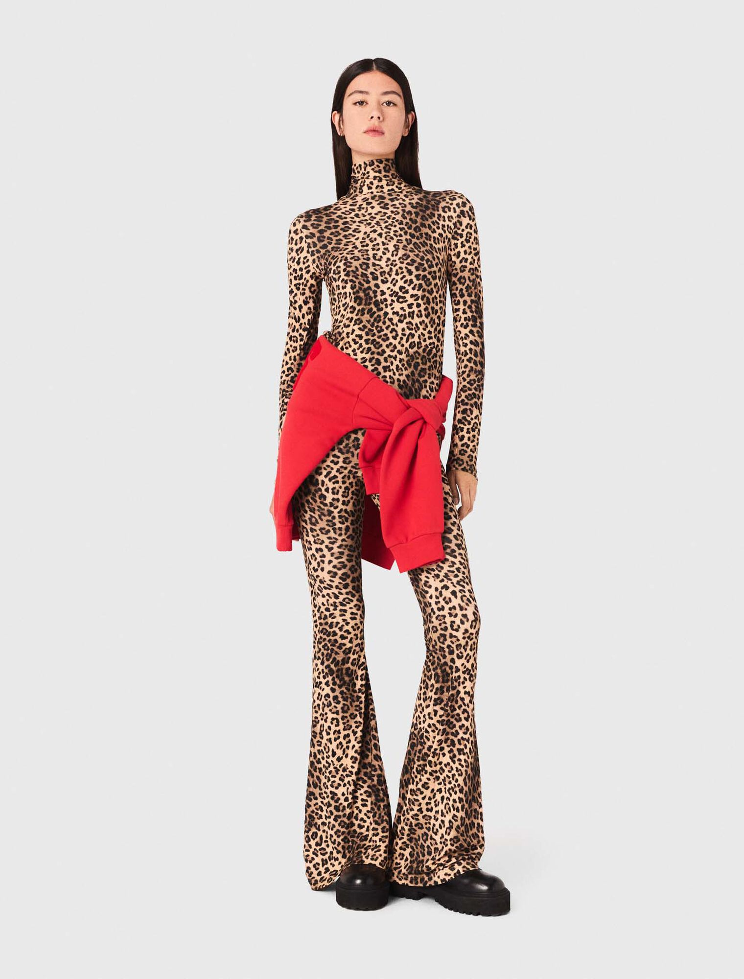 Leggings svasati stampa leopardo