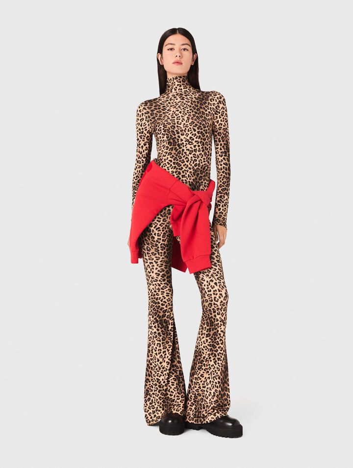 Leggings svasati stampa leopardo