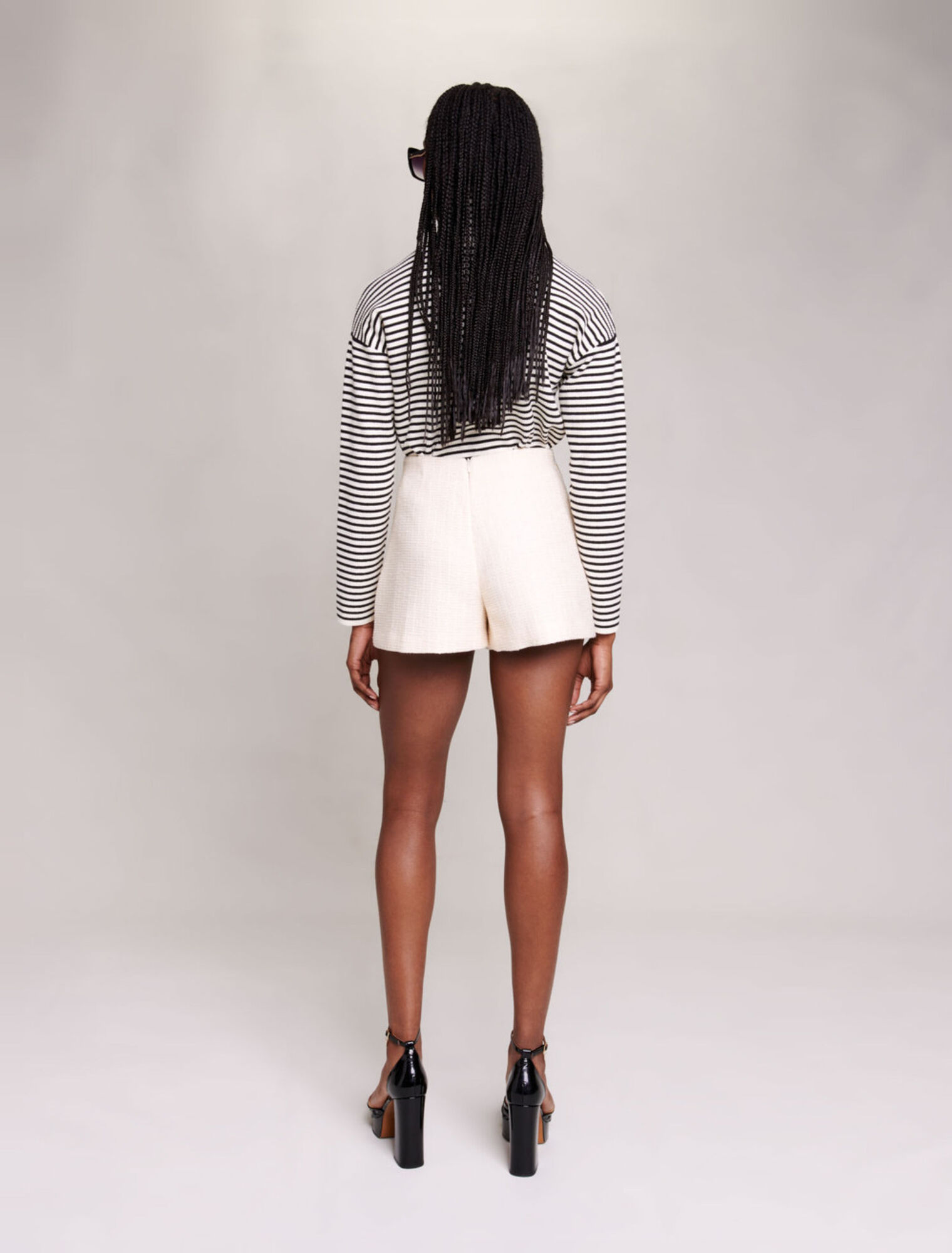 Shorts svasati in tweed