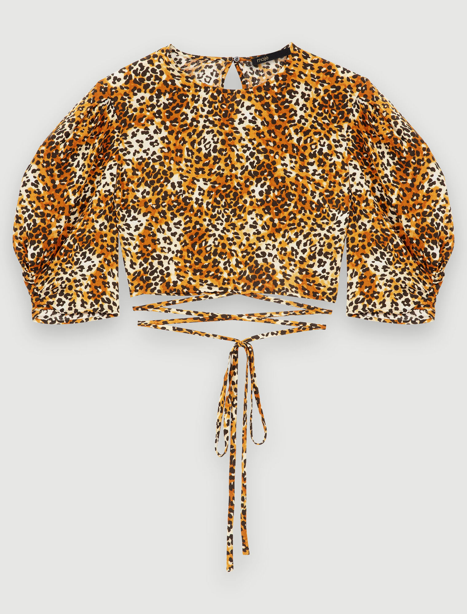 Crop top con stampa leopardo