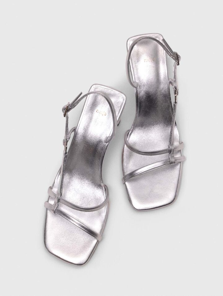 Sandali con listini metallici tacco
