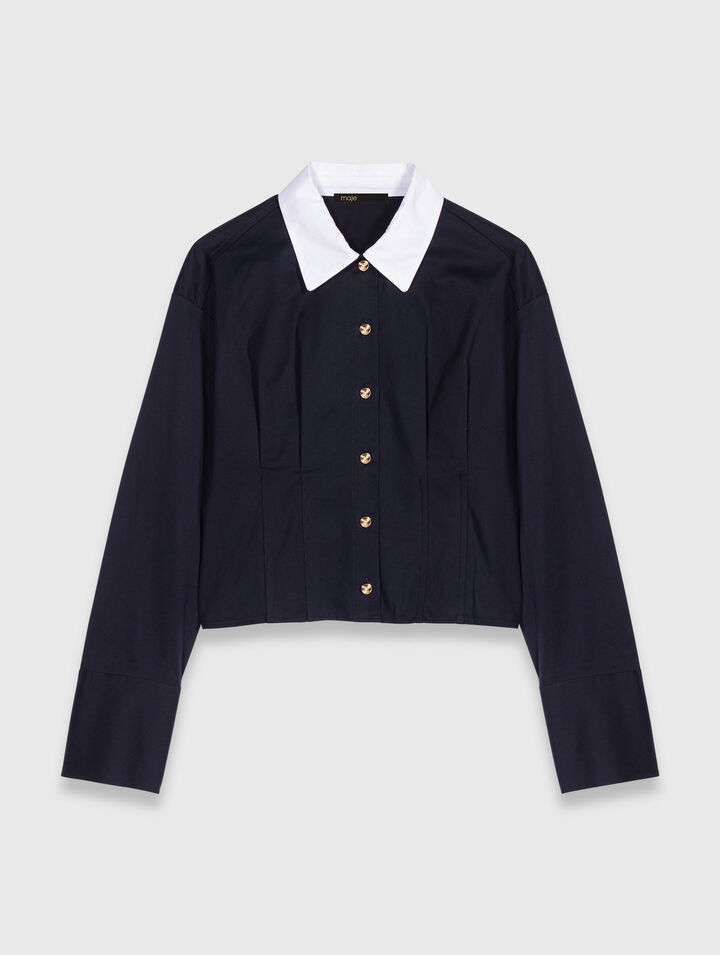 Camicia corta in popeline