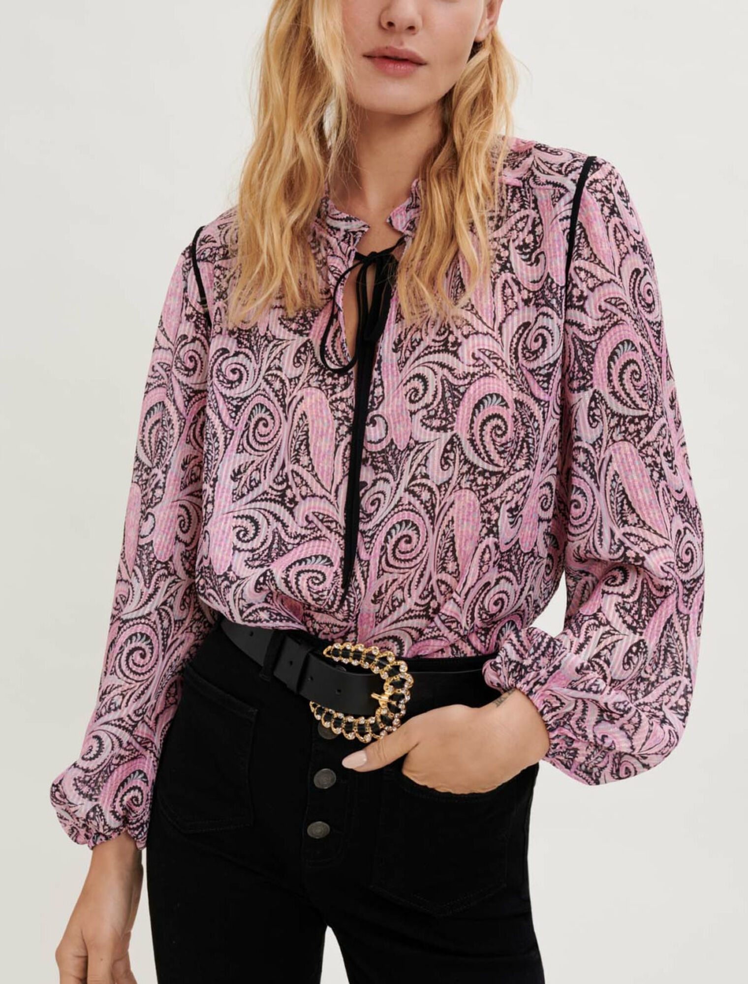 Top fluido con stampa Paisley 