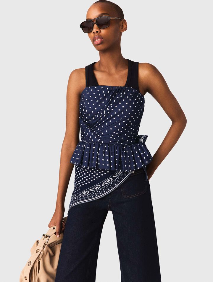 Top a bustino con stampa