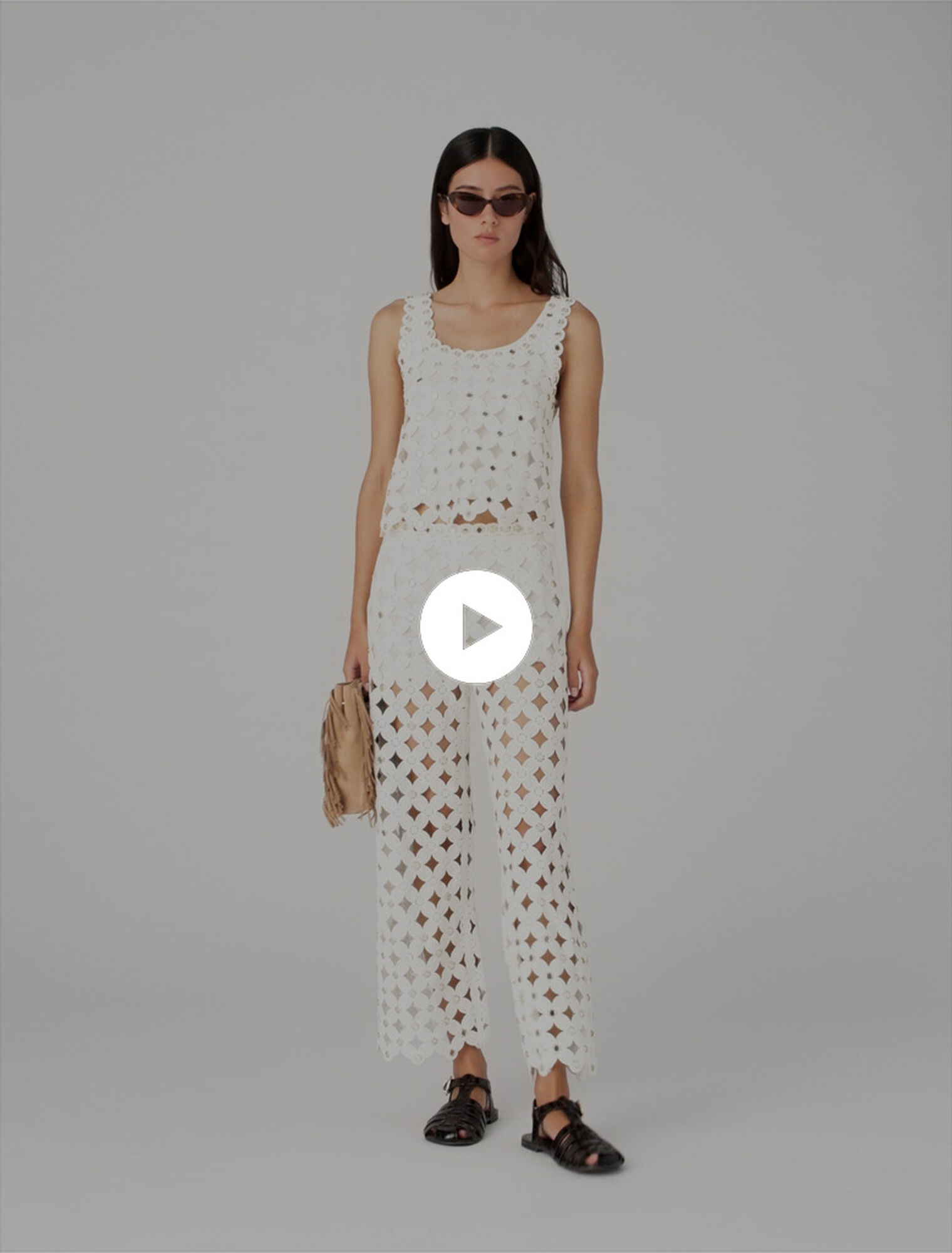 Pantaloni crochet con specchietti