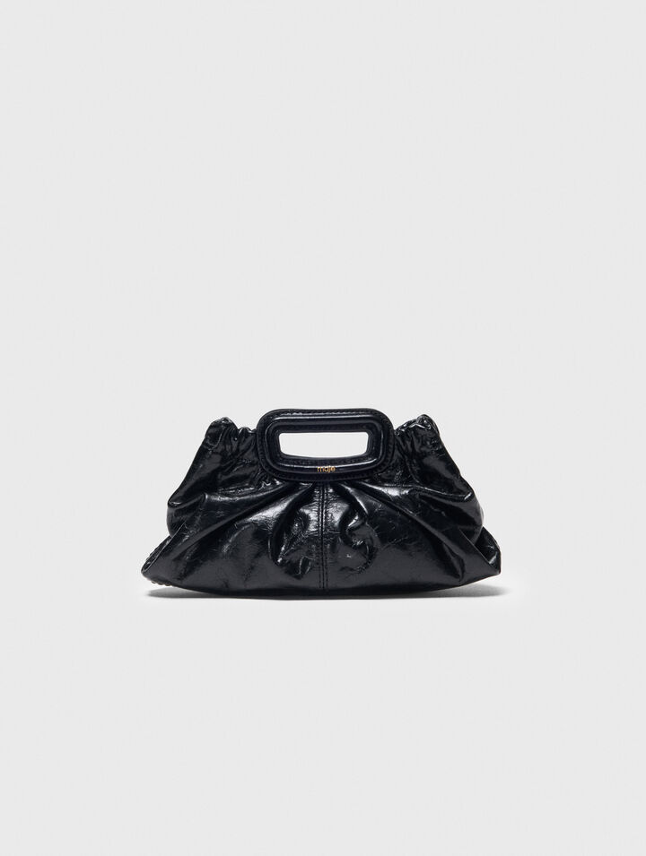 Mini clutch in pelle craquelé