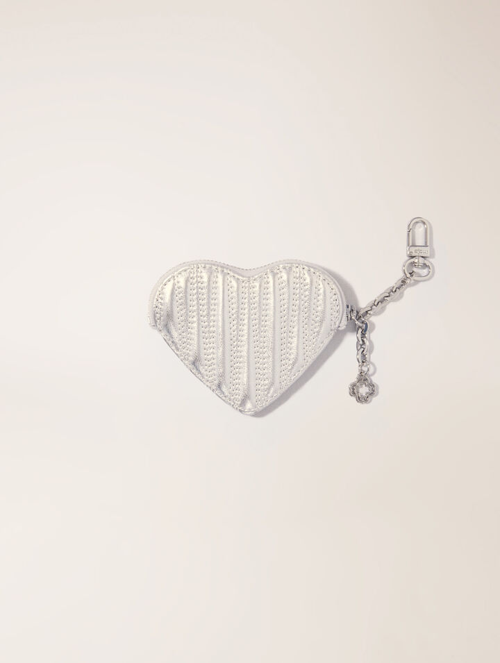 Portamonete a cuore matelassé metal