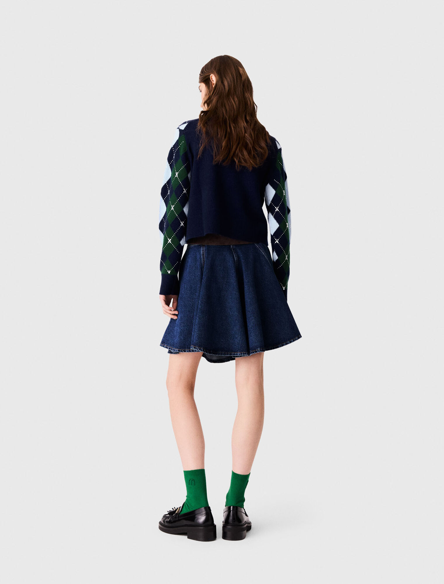 Maglione a rombi con strass