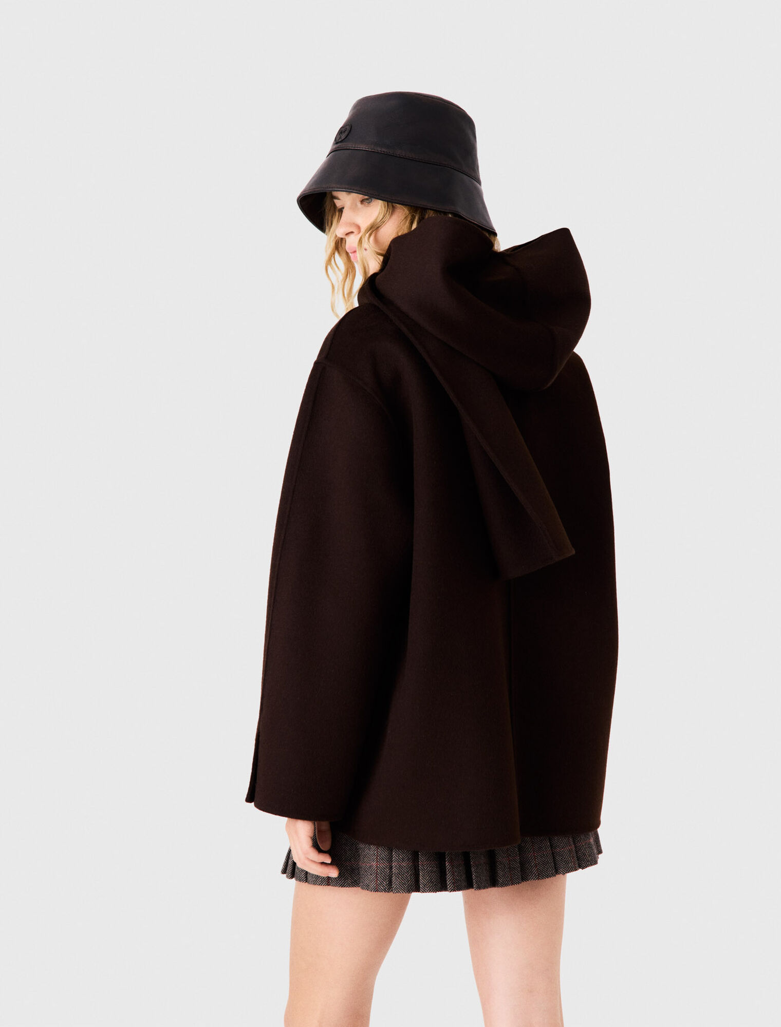 Cappotto in lana sciarpa rimovibile