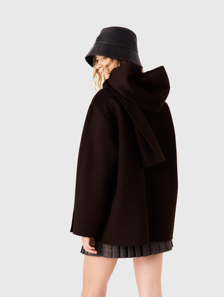 Cappotto in lana sciarpa rimovibile