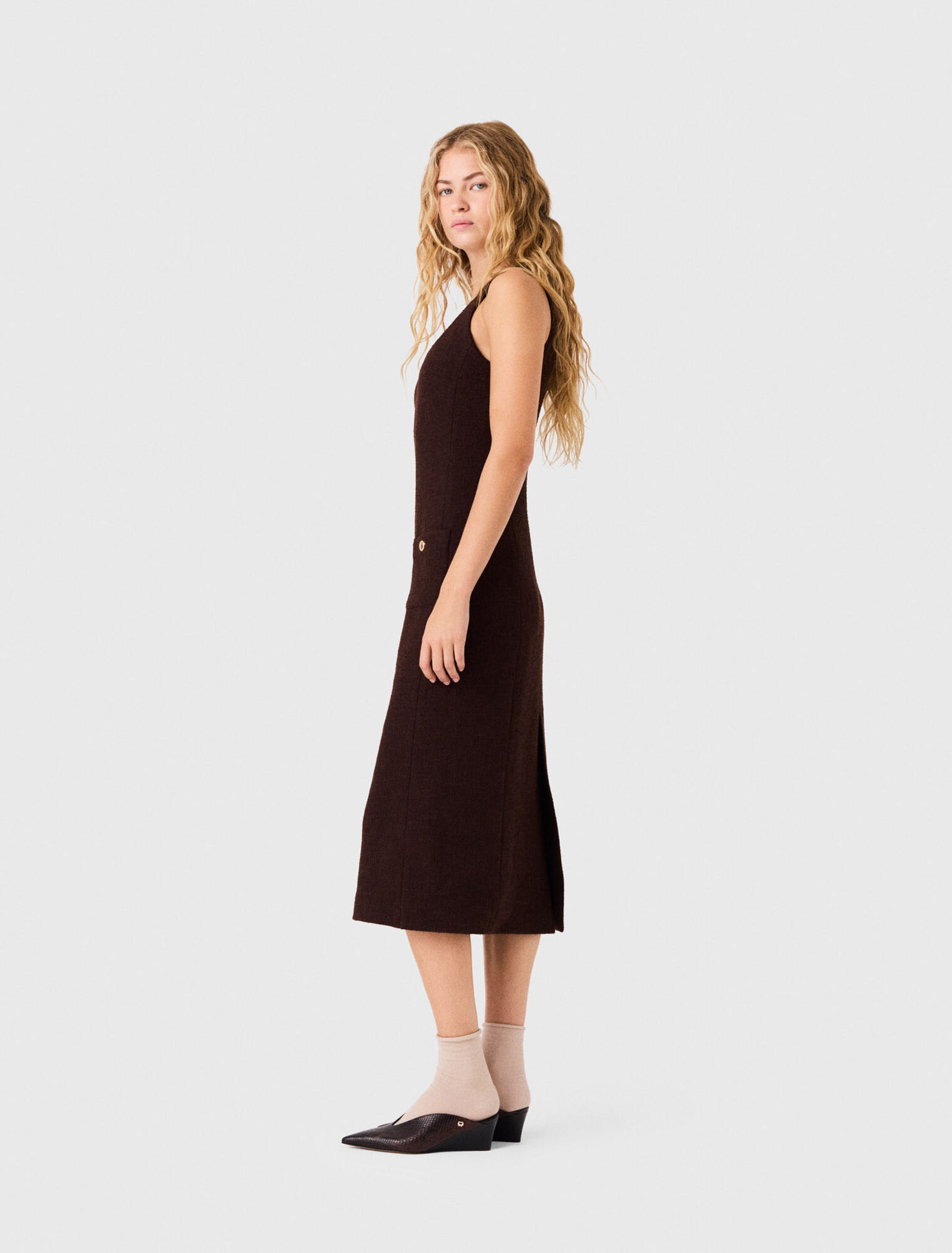 Abito midi in tweed
