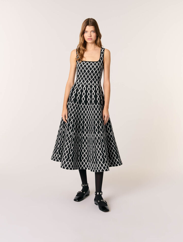 Abito midi in maglia jacquard