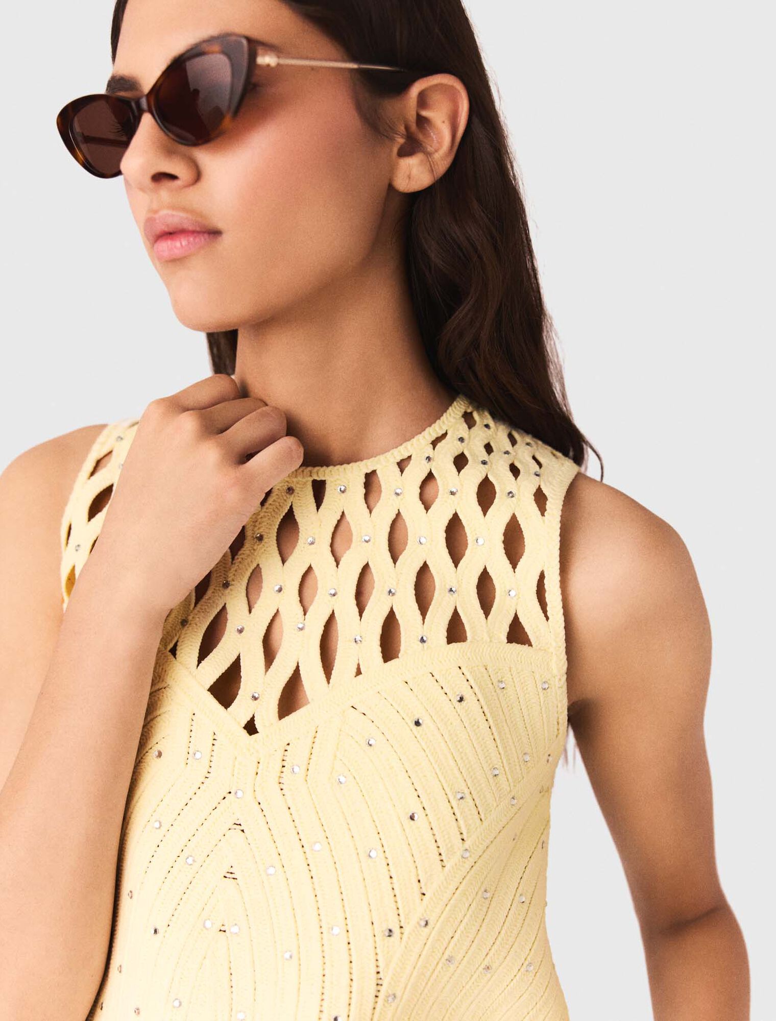 Top in crochet con strass