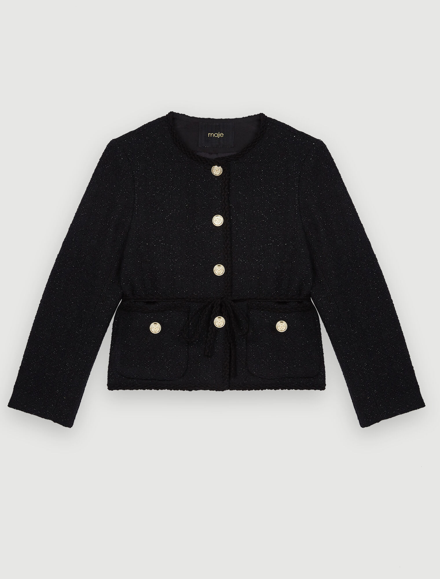 Giacca dritta in tweed brillante