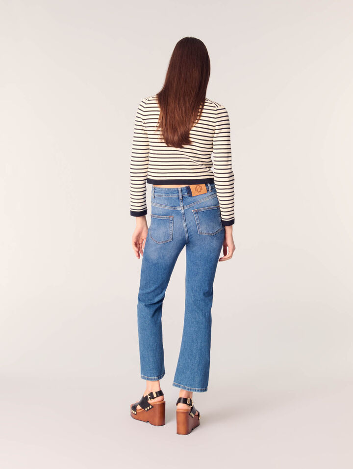 Cardigan corto in maglia a coste