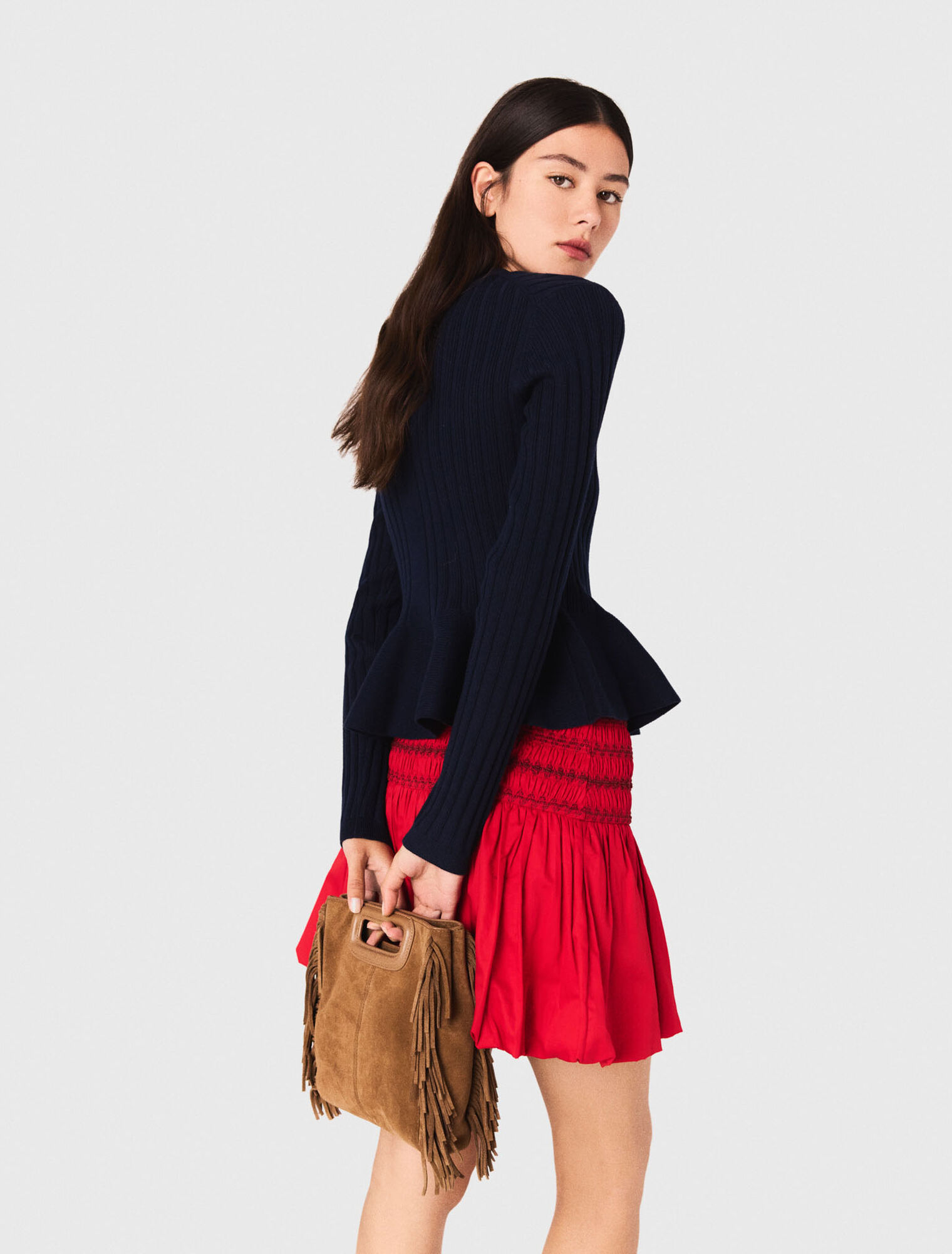 Cardigan con vita peplo