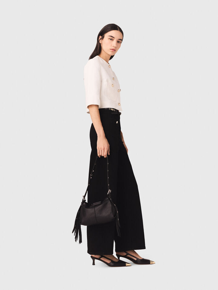 Jeans dritti con tasche applicate