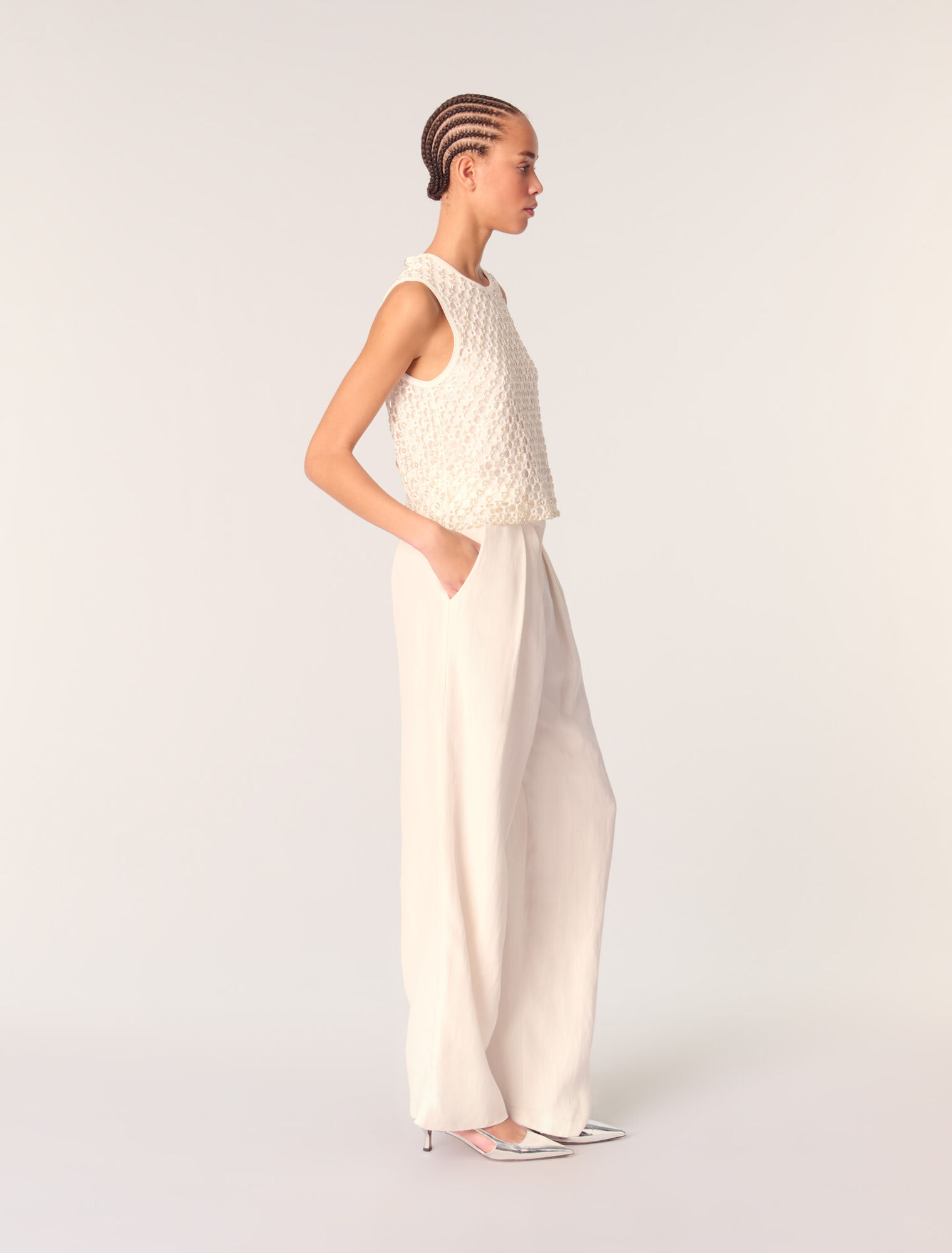 Top in crochet con perline