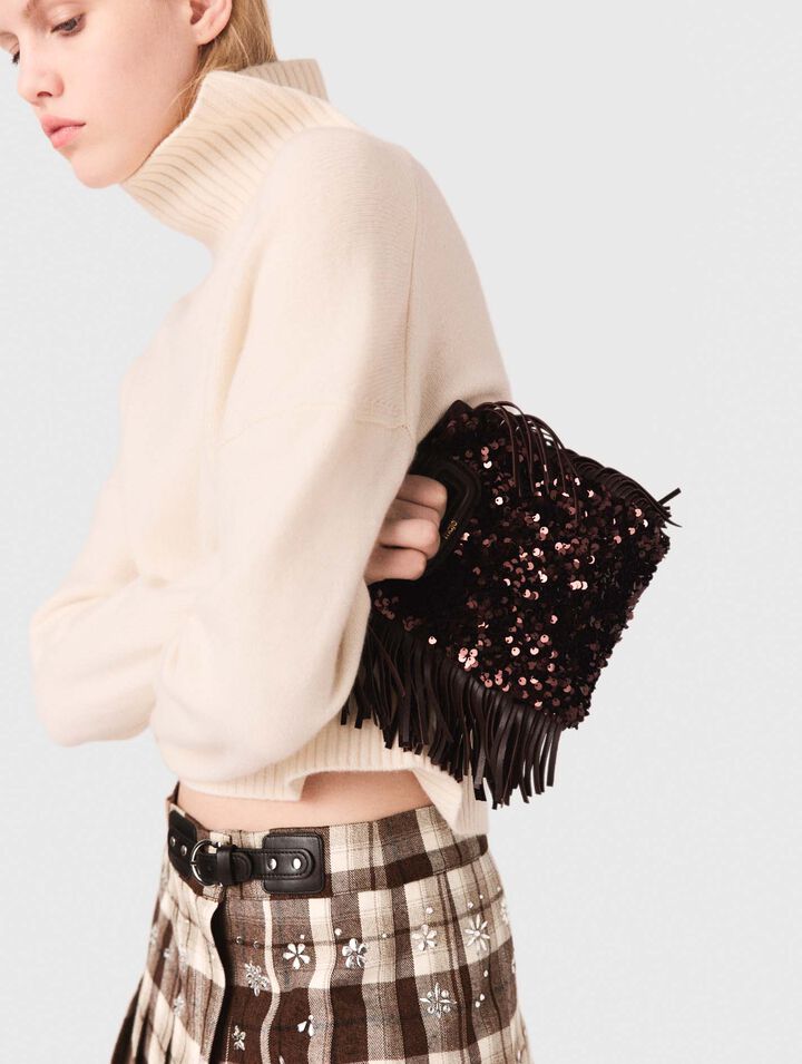 Gonna kilt a quadri con strass