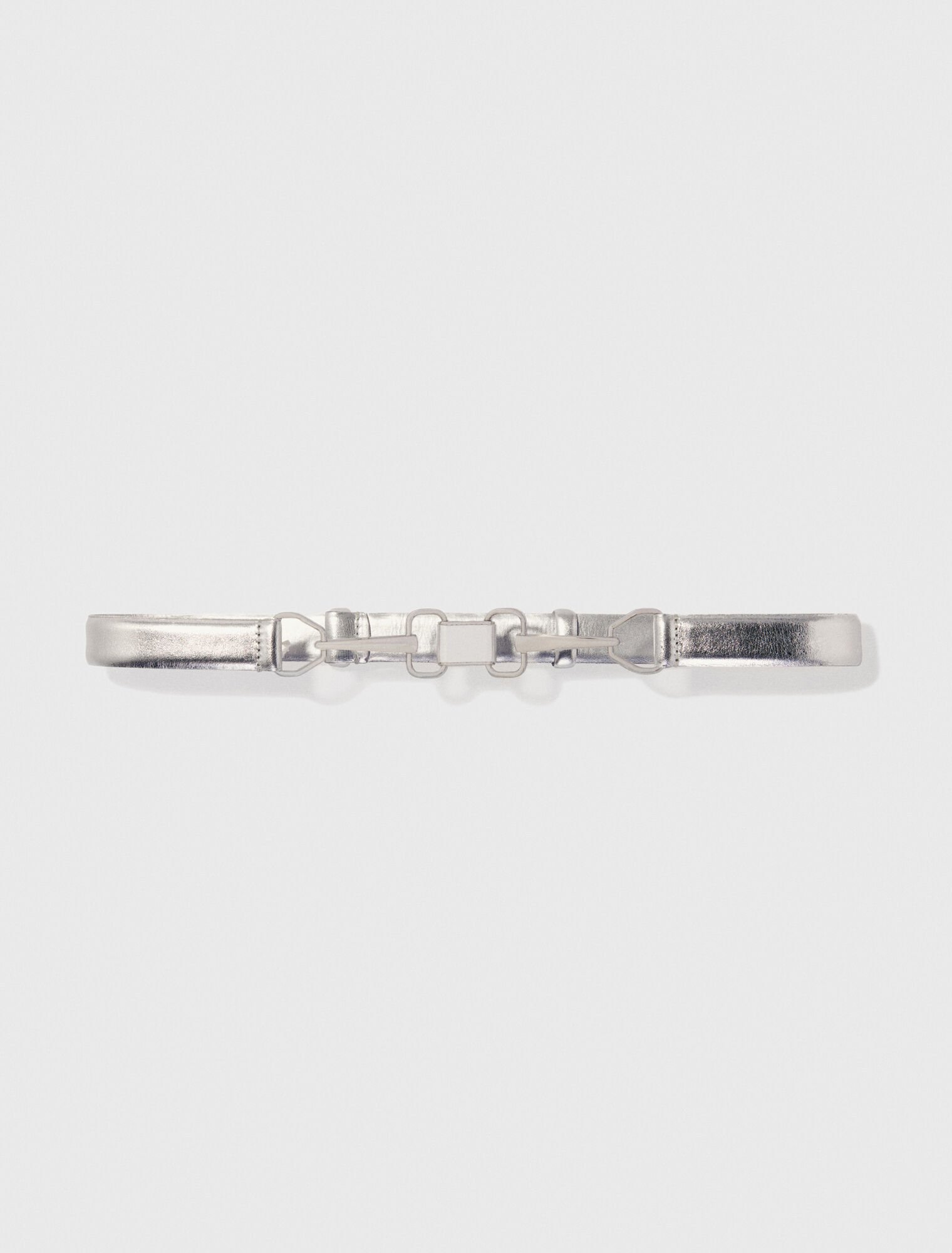 Cintura in pelle metallizzata