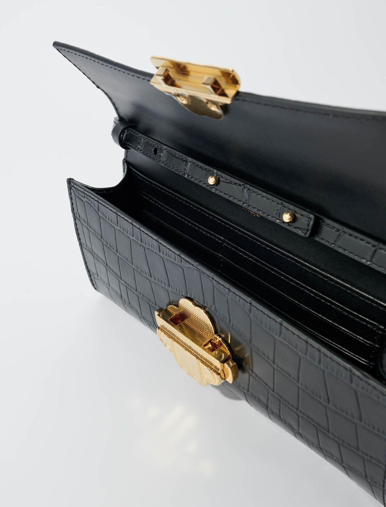 Borsa in pelle goffrata coccodrillo