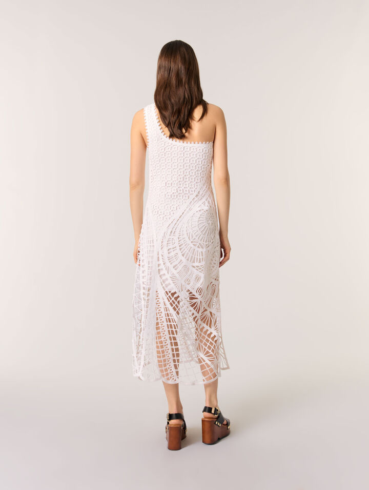 Abito lungo asimmetrico in crochet