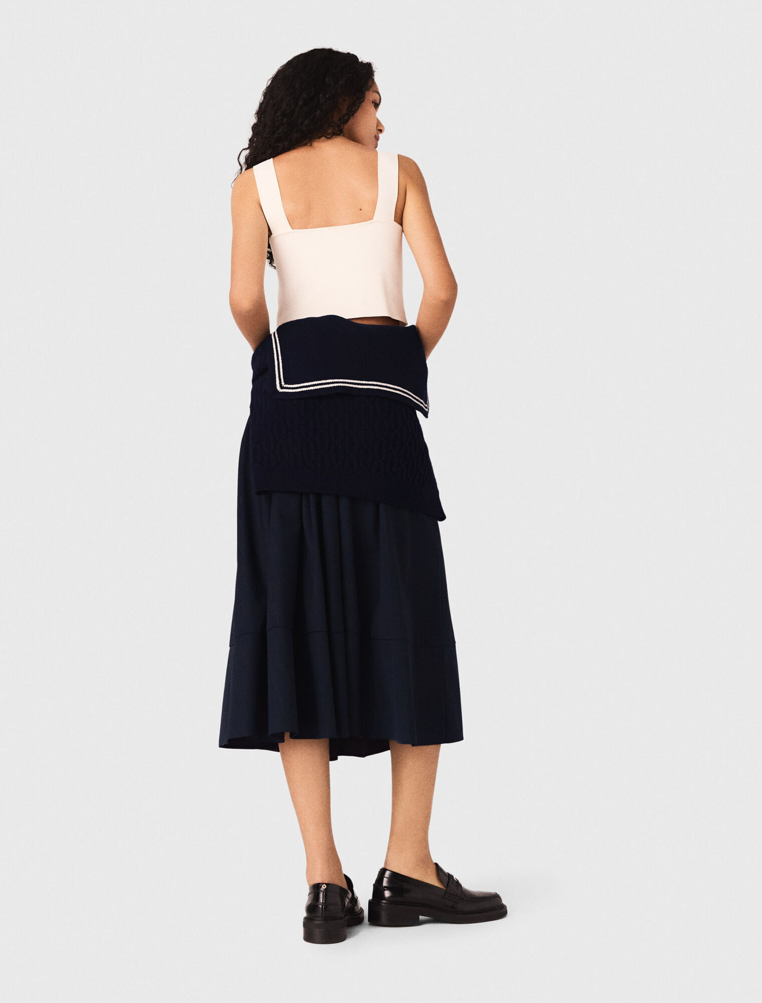 Top crop in maglia con spalline