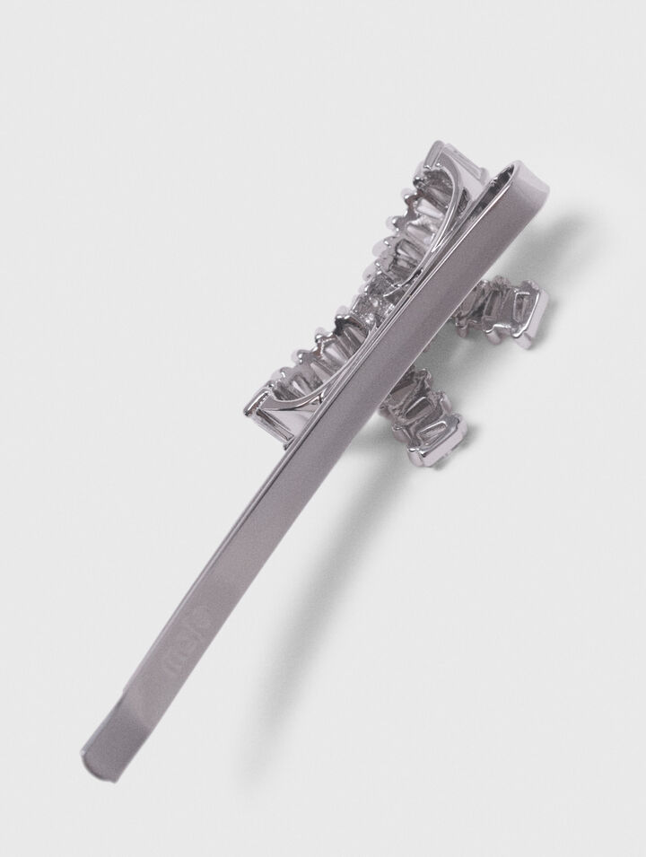 Fermaglio con fiocco in strass