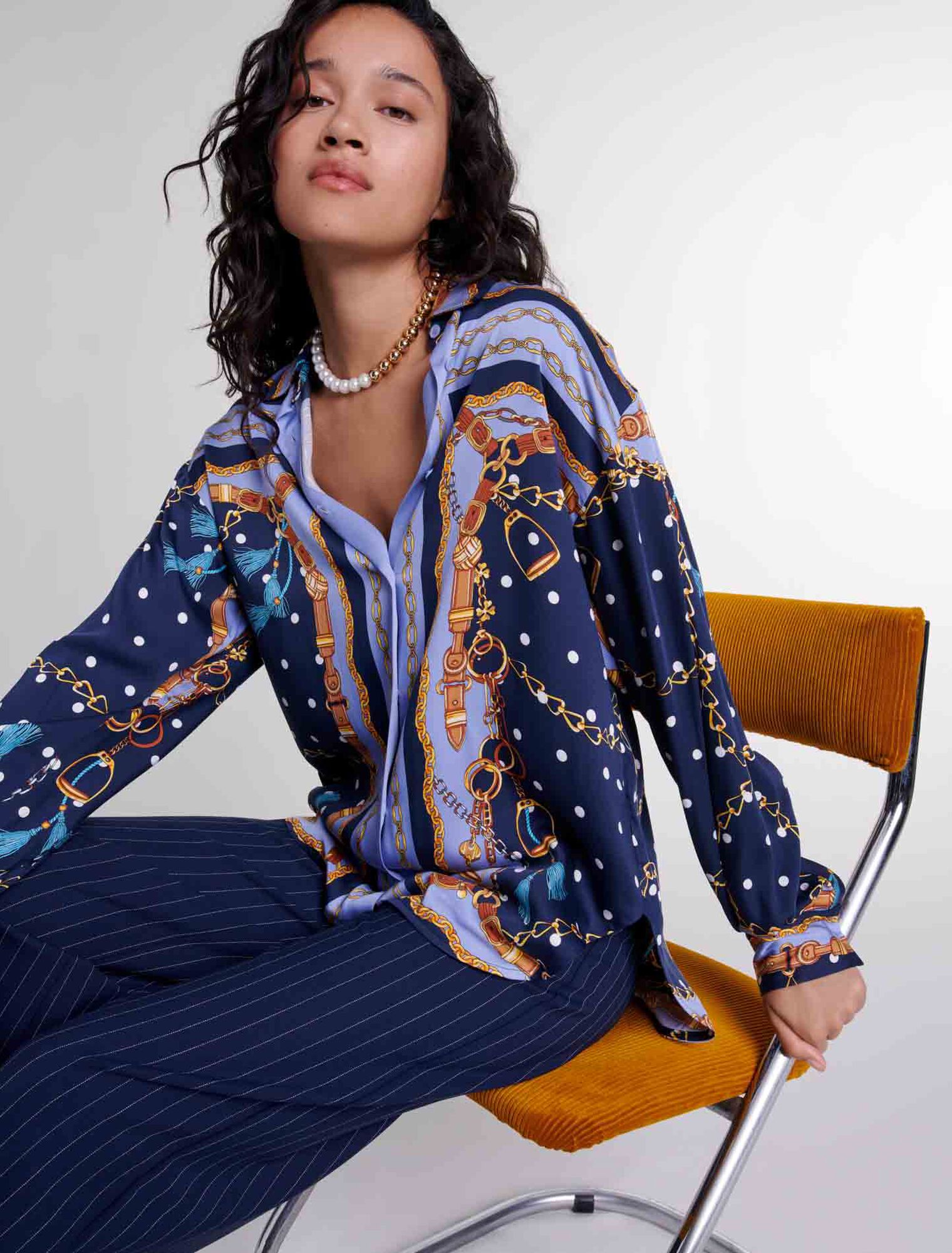 Camicia in raso stampato