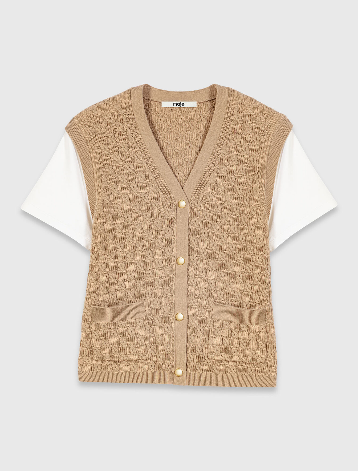 Cardigan effetto 2-in-1