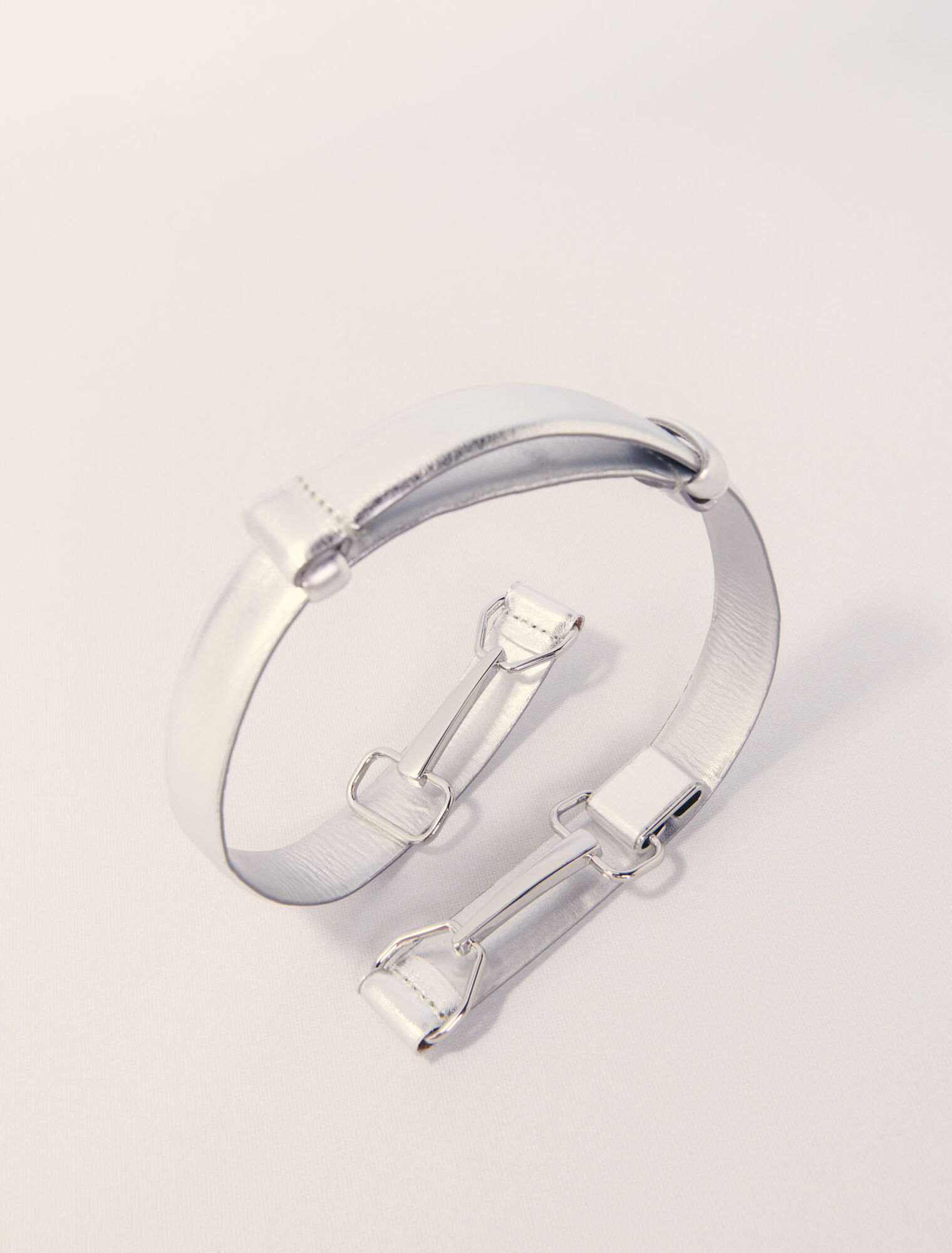 Cintura in pelle metallizzata