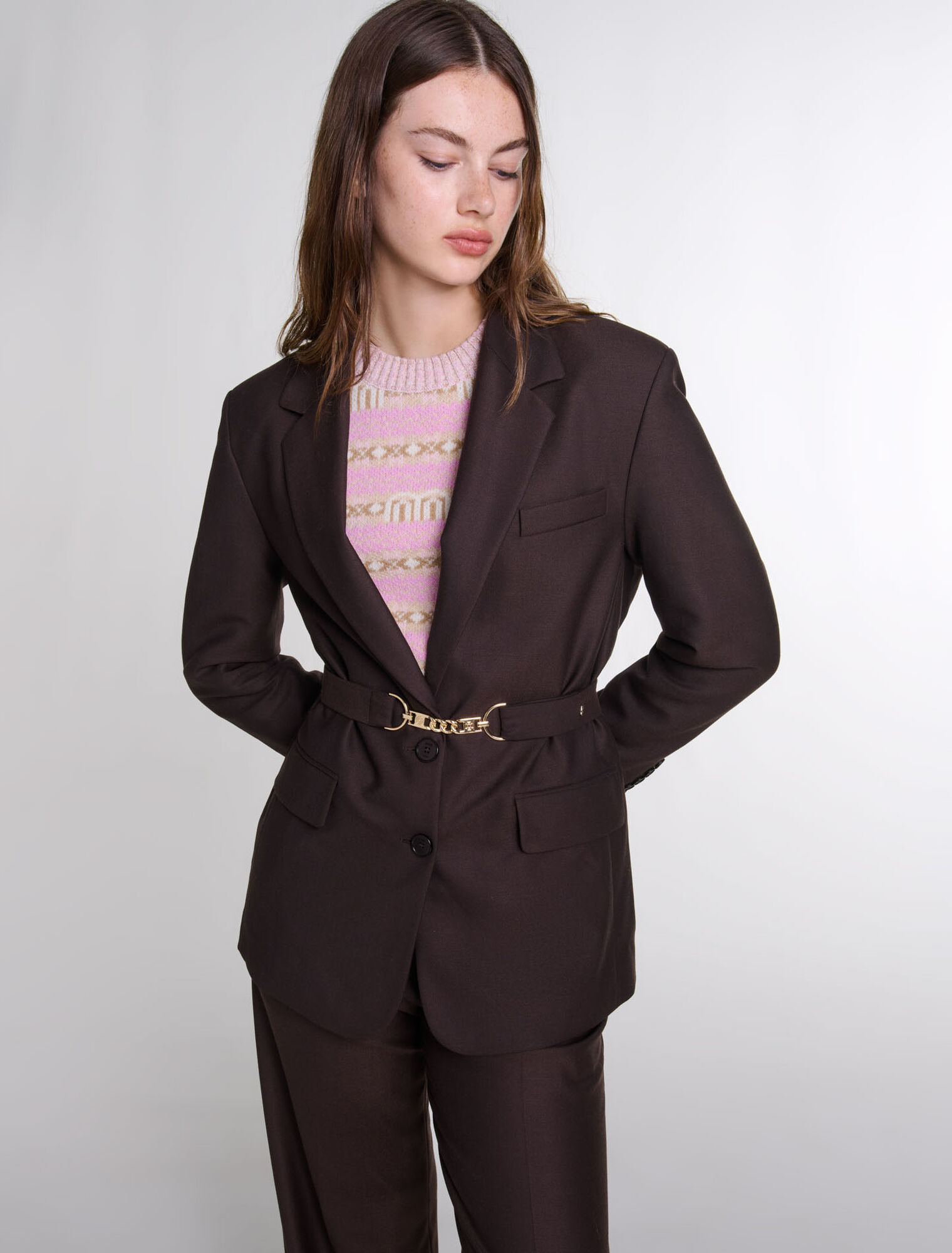 Giacca da tailleur con cintura
