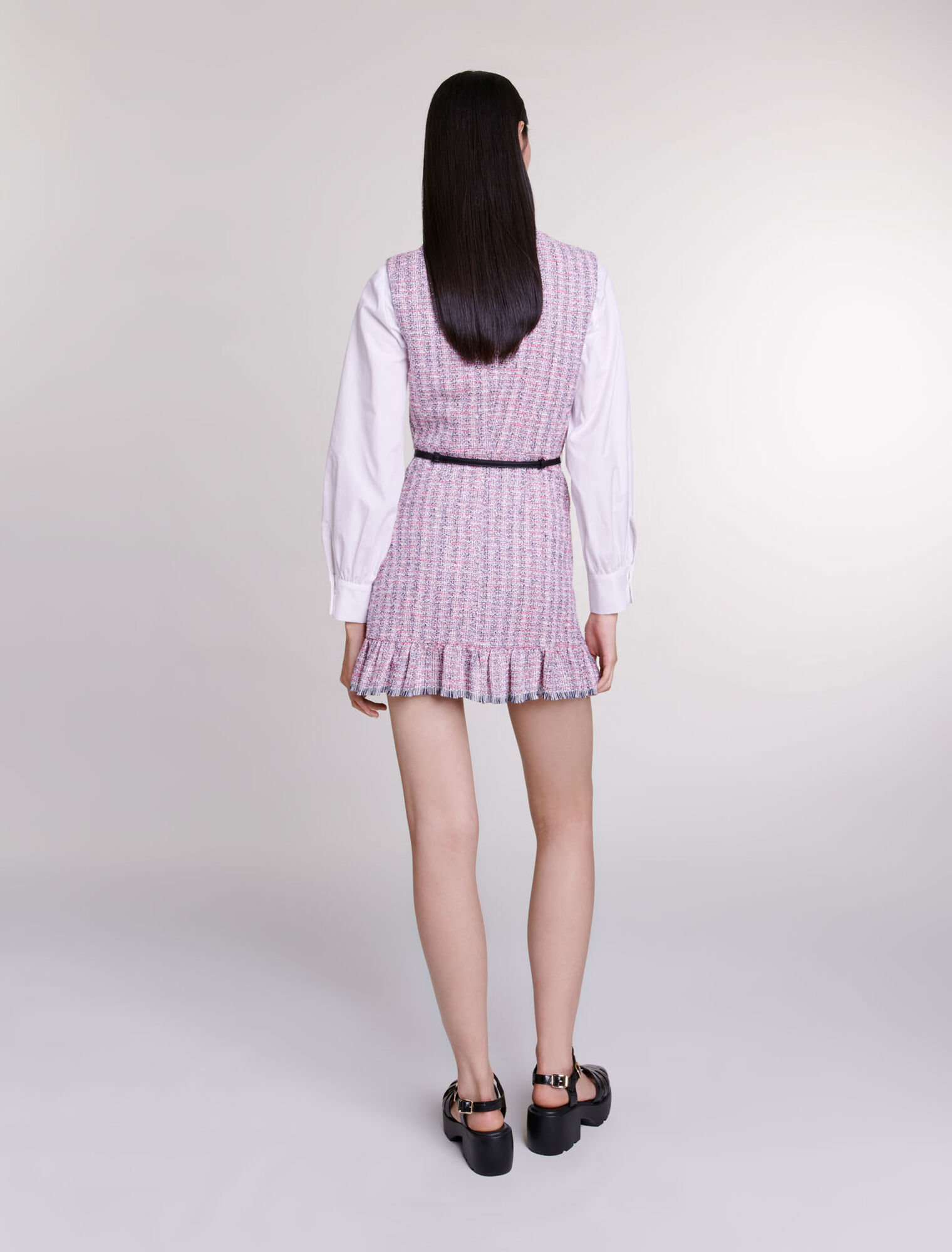 Abito corto 2 in 1 in tweed
