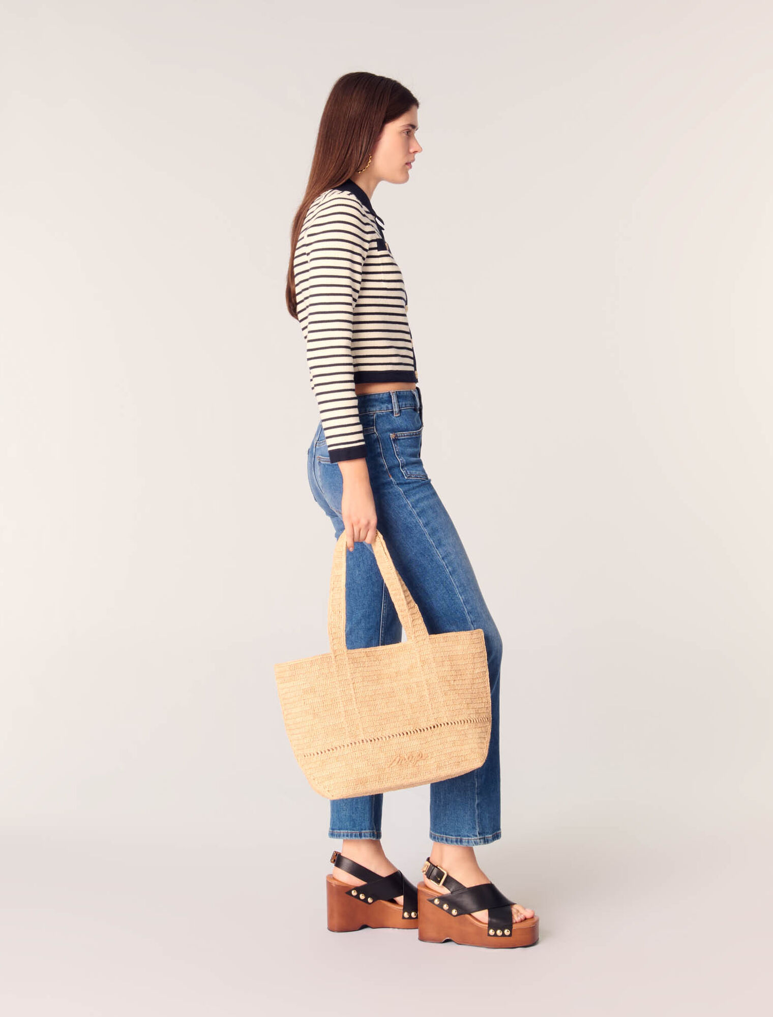 Cardigan corto in maglia a coste