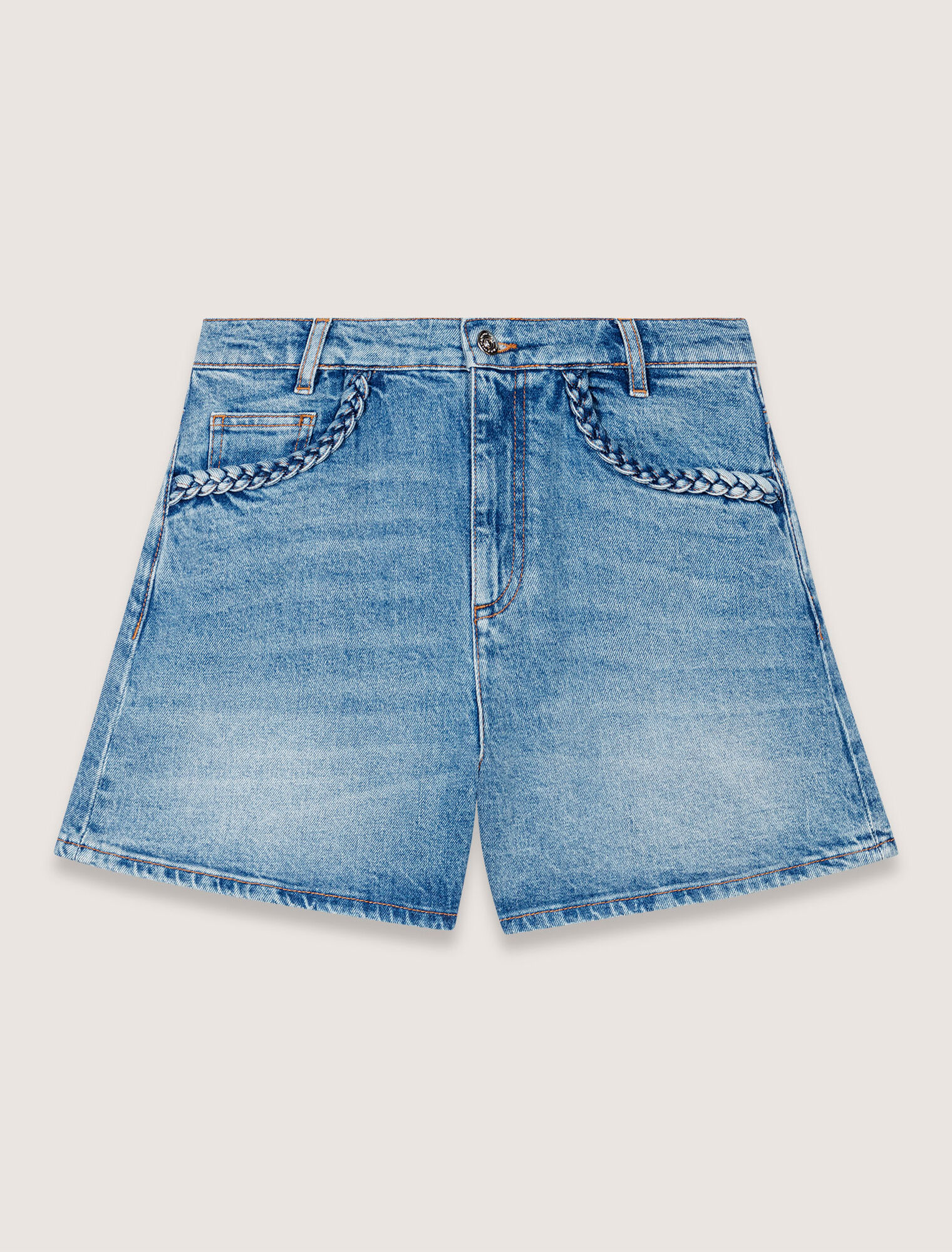 Shorts denim passamani intrecciati