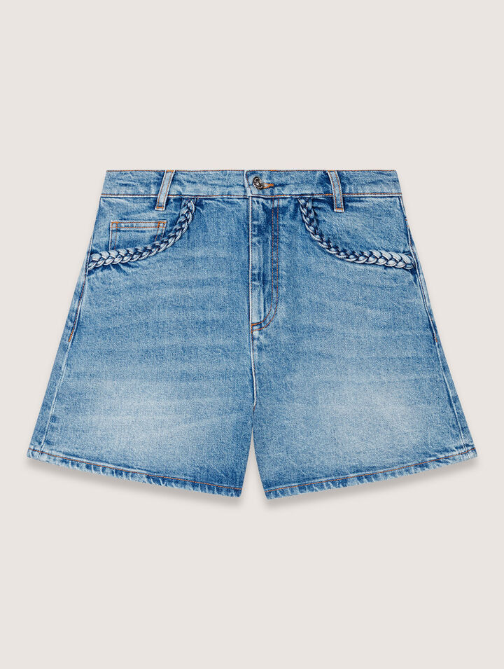 Shorts denim passamani intrecciati