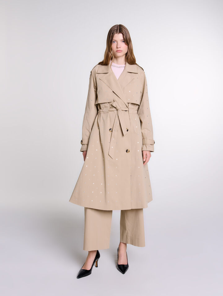 Trench borchiato vita elastica