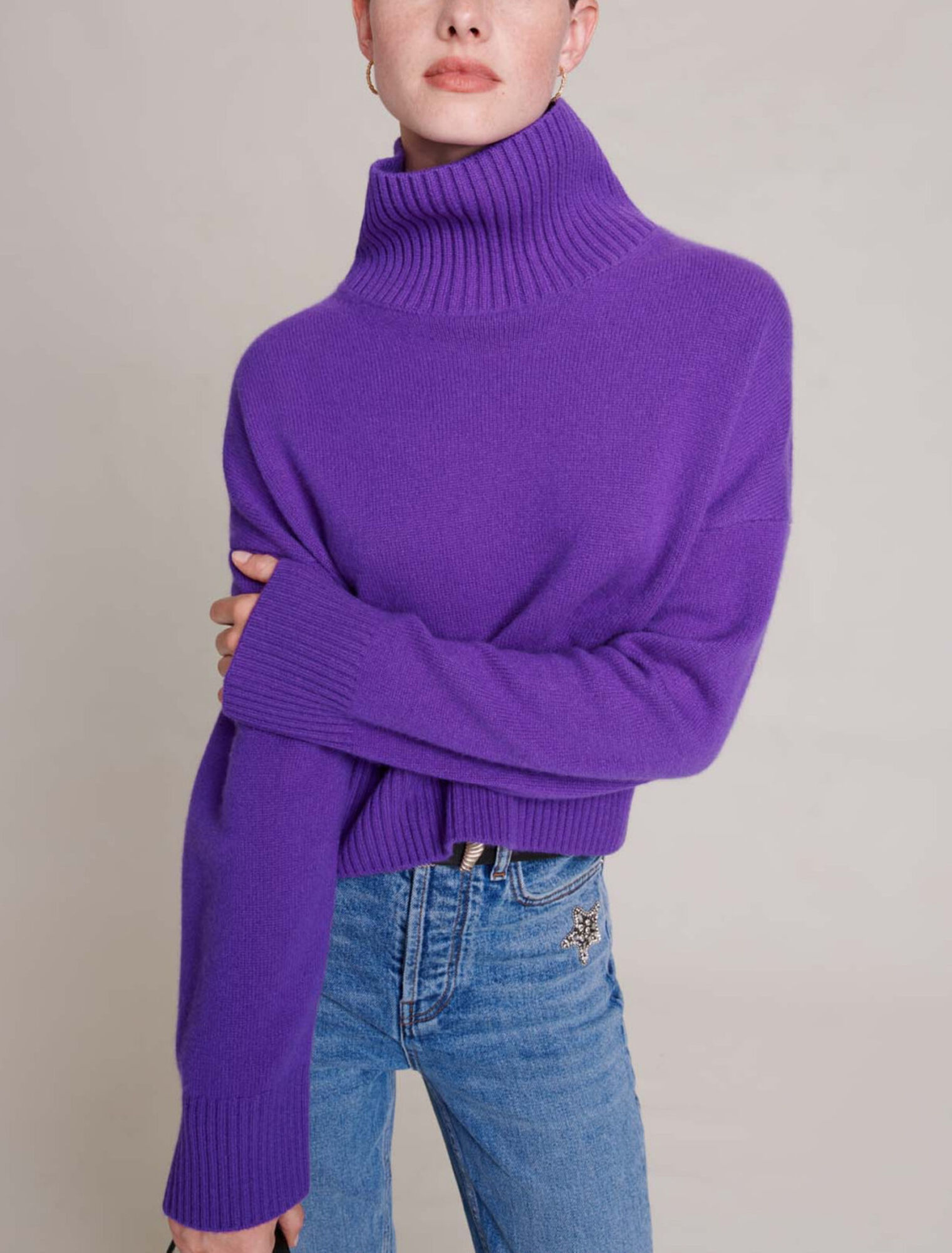 Maglione a collo alto in cashmere