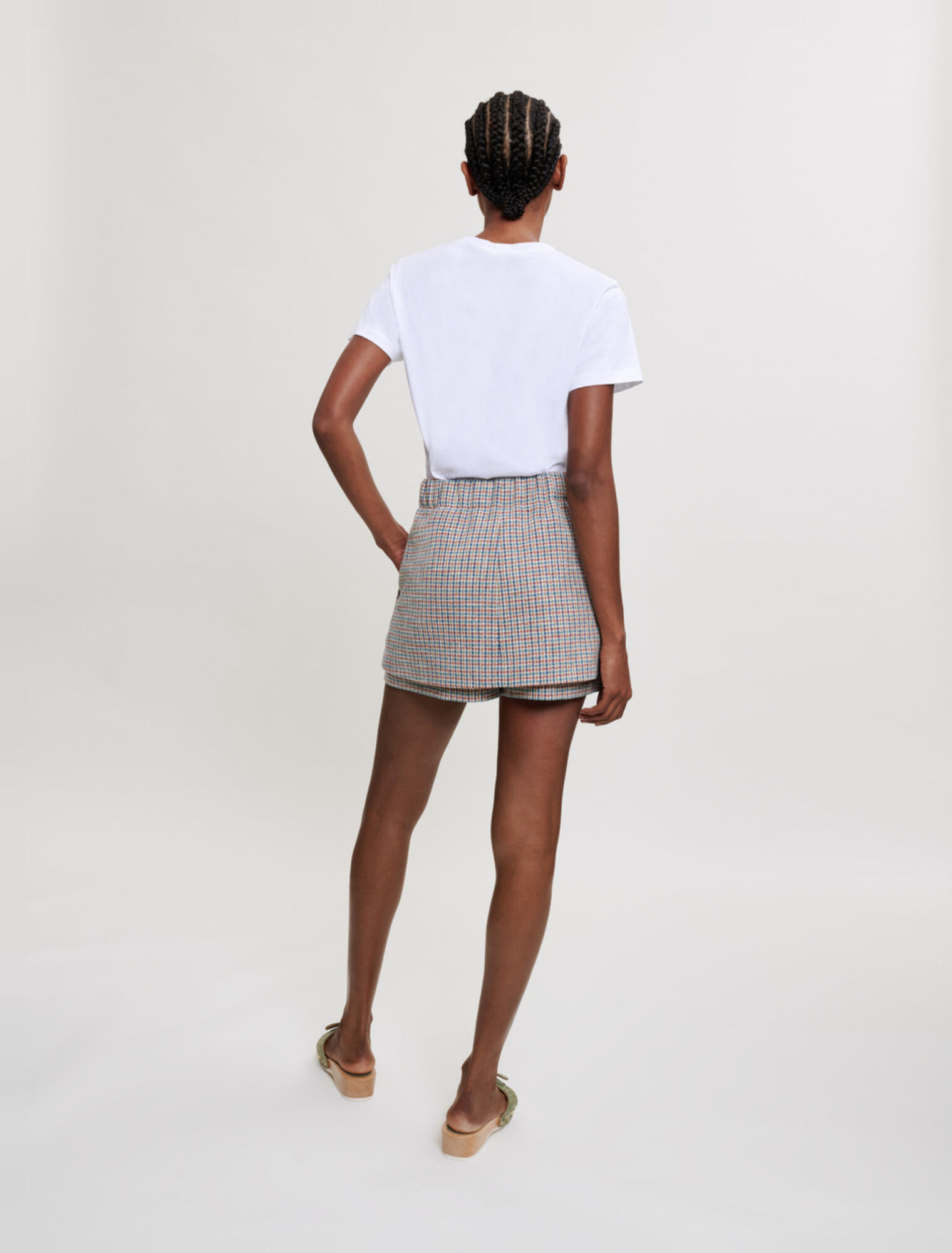 Pantalonci con motivo pied-de-poule