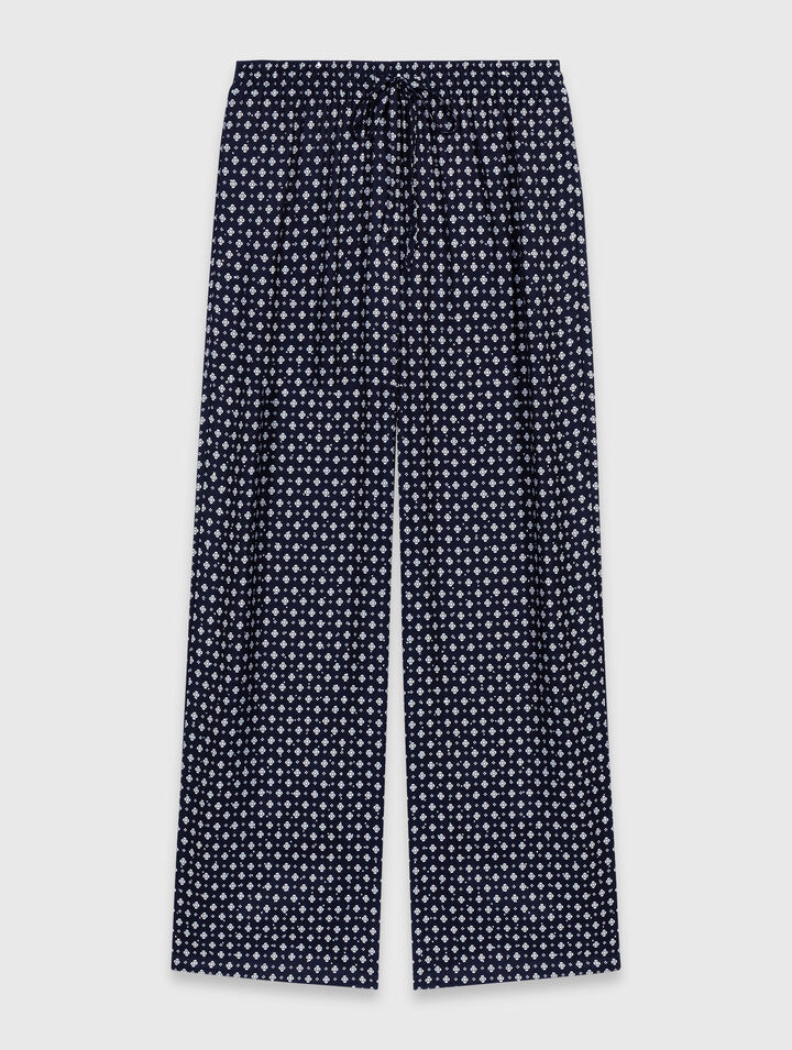 Pantaloni stampati con strass
