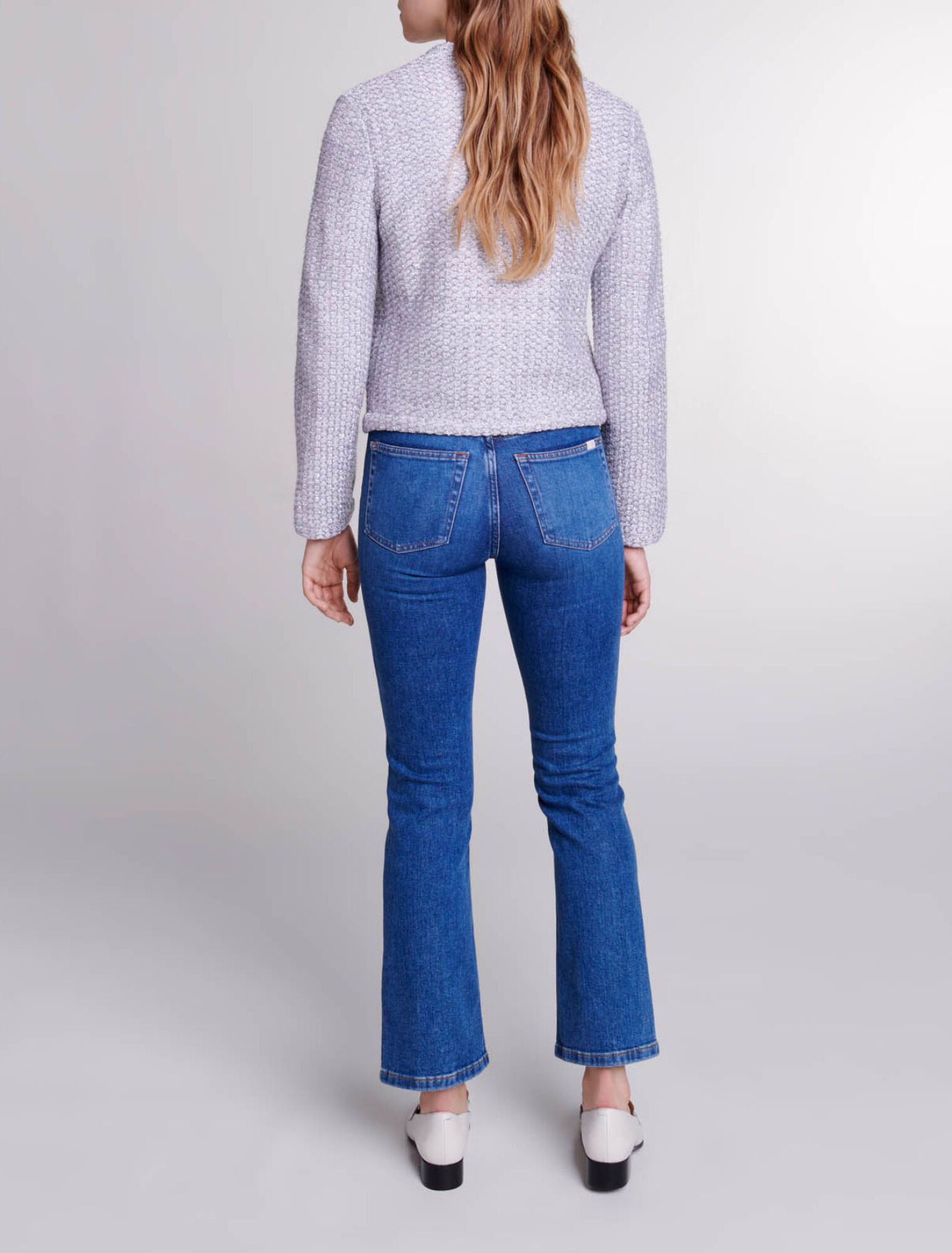 Cardigan in maglia effetto tweed